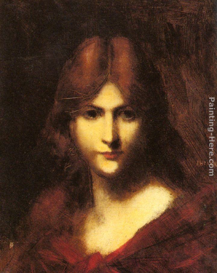 Jean-Jacques Henner A Red-haired Beauty
